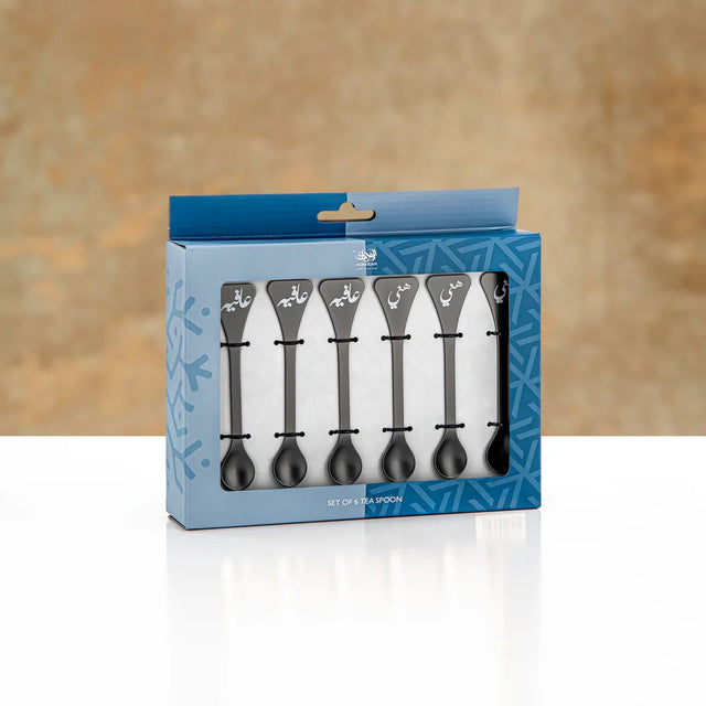 Almarjan Tea Spoon Set 6 Pieces Matt Black - Al Kabayel Discount CentreAlmarjan Tea Spoon Set 6 Pieces Matt BlackSpoonsALMARJANAl Kabayel Discount Centre
