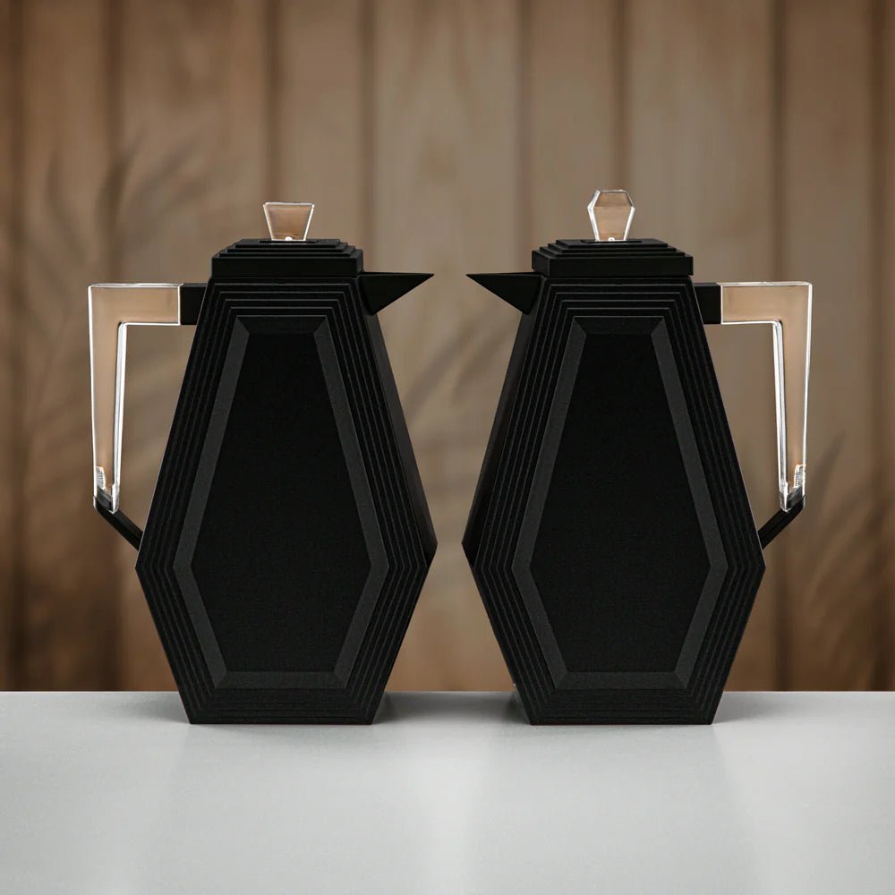 Almarjan Vacuum Flask Set 0.7L + 0.7L Matt Black & Transparent - Al Kabayel Discount CentreAlmarjan Vacuum Flask Set 0.7L + 0.7L Matt Black & TransparentThermosALMARJANAl Kabayel Discount Centre