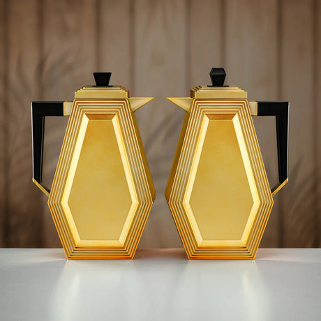 Almarjan Vacuum Flask Set 0.7L + 0.7L Matt Gold & Matt Black - Al Kabayel Discount CentreAlmarjan Vacuum Flask Set 0.7L + 0.7L Matt Gold & Matt BlackThermosALMARJANAl Kabayel Discount Centre