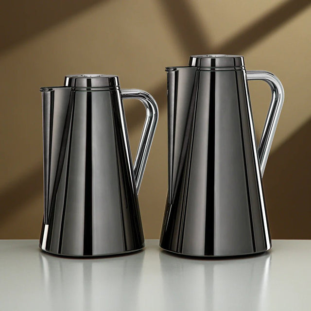 Almarjan Vacuum Flask Set 0.7L + 1L Gun Black & Silver - Al Kabayel Discount CentreAlmarjan Vacuum Flask Set 0.7L + 1L Gun Black & SilverThermosALMARJANAl Kabayel Discount Centre