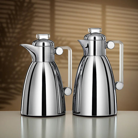 Almarjan Vacuum Flask Set 0.7L & 1L Silver & Frost - Al Kabayel Discount CentreAlmarjan Vacuum Flask Set 0.7L & 1L Silver & FrostThermosALMARJANAl Kabayel Discount Centre