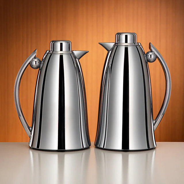 Almarjan Vacuum Flask Set 0.7L + 1L – Sleek All - Silver Finish - Al Kabayel Discount CentreAlmarjan Vacuum Flask Set 0.7L + 1L – Sleek All - Silver FinishThermosAKDCAl Kabayel Discount Centre
