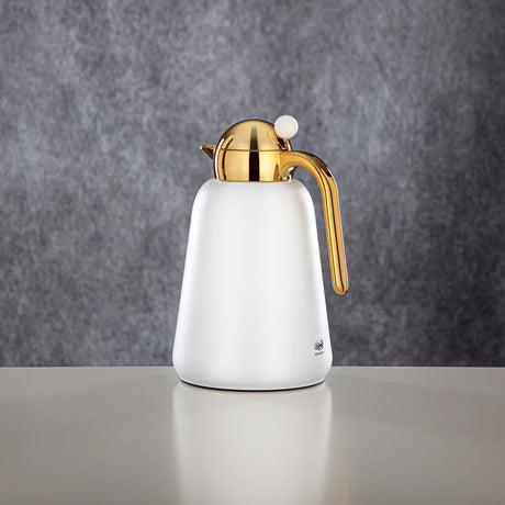 Almarjan Vacuum Flask Set - 1L + 1.5L, White & Gold (FG807 - 100/150 PW/G) - Modern Vacuum Flask - Al Kabayel Discount CentreAlmarjan Vacuum Flask Set - 1L + 1.5L, White & Gold (FG807 - 100/150 PW/G) - Modern Vacuum FlaskThermosALMARJANAl Kabayel Discount Centre