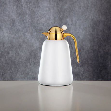Almarjan Vacuum Flask Set - 1L + 1.5L, White & Gold (FG807 - 100/150 PW/G) - Modern Vacuum Flask - Al Kabayel Discount CentreAlmarjan Vacuum Flask Set - 1L + 1.5L, White & Gold (FG807 - 100/150 PW/G) - Modern Vacuum FlaskThermosALMARJANAl Kabayel Discount Centre