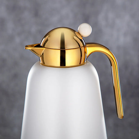 Almarjan Vacuum Flask Set - 1L + 1.5L, White & Gold (FG807 - 100/150 PW/G) - Modern Vacuum Flask - Al Kabayel Discount CentreAlmarjan Vacuum Flask Set - 1L + 1.5L, White & Gold (FG807 - 100/150 PW/G) - Modern Vacuum FlaskThermosALMARJANAl Kabayel Discount Centre
