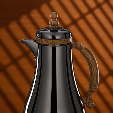Almarjan Vacuum Flask Set 1L + 1L Black Nickel & Light Wood - Al Kabayel Discount CentreAlmarjan Vacuum Flask Set 1L + 1L Black Nickel & Light WoodThermosALMARJANAl Kabayel Discount Centre