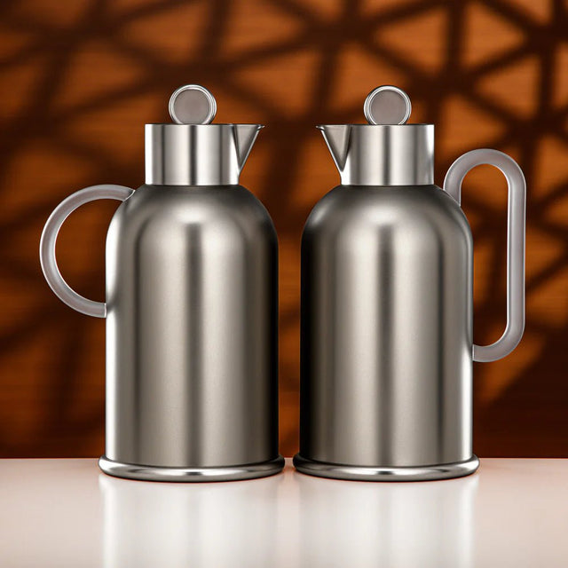 Almarjan Vacuum Flask Set 1L + 1L Matt Nickel & Frost - Al Kabayel Discount CentreAlmarjan Vacuum Flask Set 1L + 1L Matt Nickel & FrostThermosALMARJANAl Kabayel Discount Centre