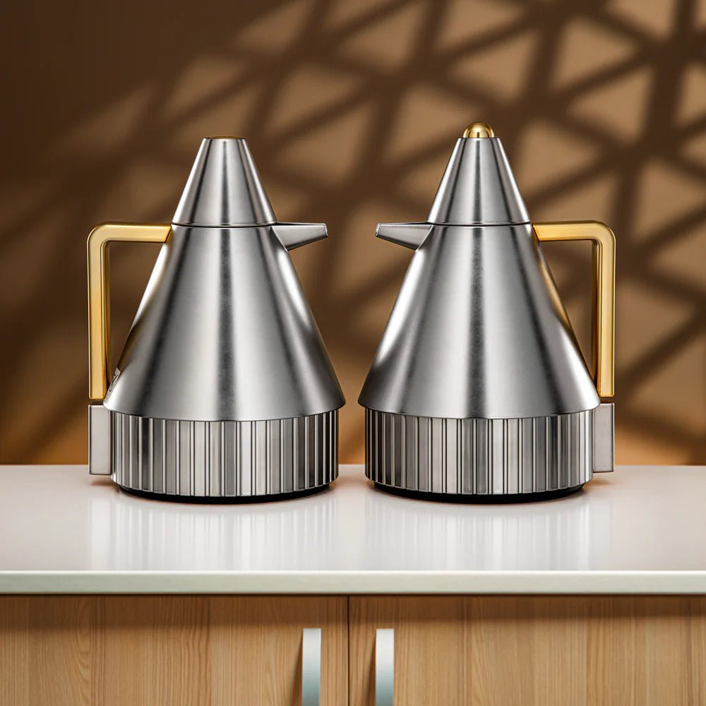 Almarjan Vacuum Flask Set 1L + 1L Matt Nickel & Matt Gold - Al Kabayel Discount CentreAlmarjan Vacuum Flask Set 1L + 1L Matt Nickel & Matt GoldThermosALMARJANAl Kabayel Discount Centre