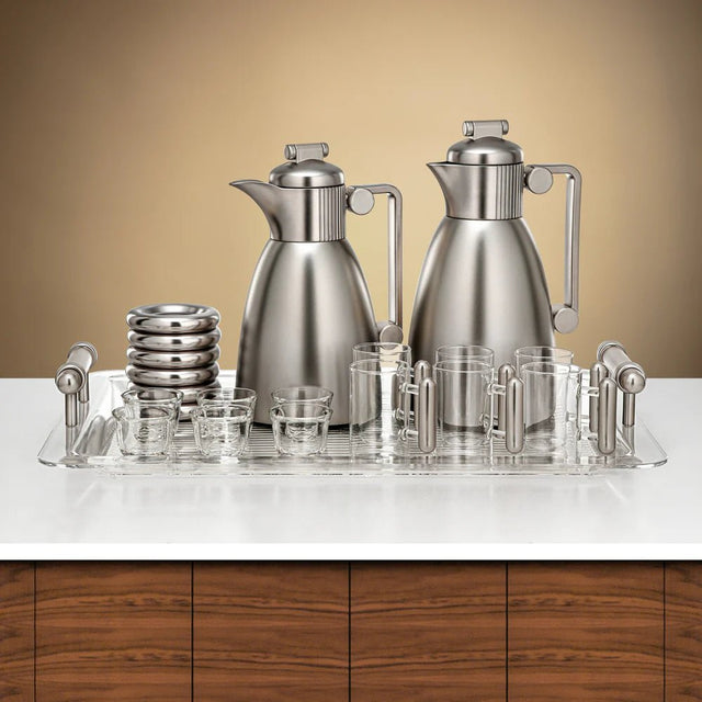Almarjan Vacuum Flask Set 21 Pieces Matt Nickel - Al Kabayel Discount CentreAlmarjan Vacuum Flask Set 21 Pieces Matt NickelTea/Coffee SetsALMARJANAl Kabayel Discount Centre