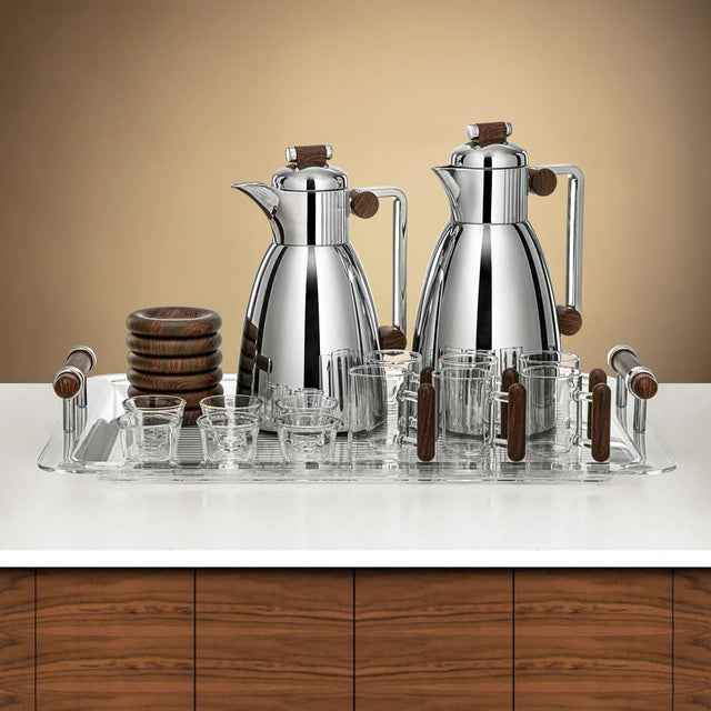 Almarjan Vacuum Flask Set 21 Pieces Silver & Dark Wood - Al Kabayel Discount CentreAlmarjan Vacuum Flask Set 21 Pieces Silver & Dark WoodTea/Coffee SetsALMARJANAl Kabayel Discount Centre