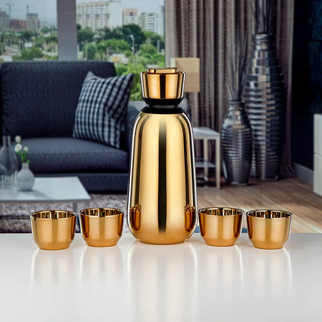 Almarjan Vacuum Flask Set 3 Pieces, Double Wall, Stinless Steel, 0.9L, Gold (QS03 - 09G) - Camp in Style - Al Kabayel Discount CentreAlmarjan Vacuum Flask Set 3 Pieces, Double Wall, Stinless Steel, 0.9L, Gold (QS03 - 09G) - Camp in StyleThermosALMARJANAl Kabayel Discount Centre