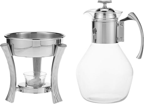 ALPENBERG Glass Tea Pot with Warmer, Silver, 10 Cup Size - Al Kabayel Discount CentreALPENBERG Glass Tea Pot with Warmer, Silver, 10 Cup SizeTea/Coffee PotsALPENBERGAl Kabayel Discount Centre