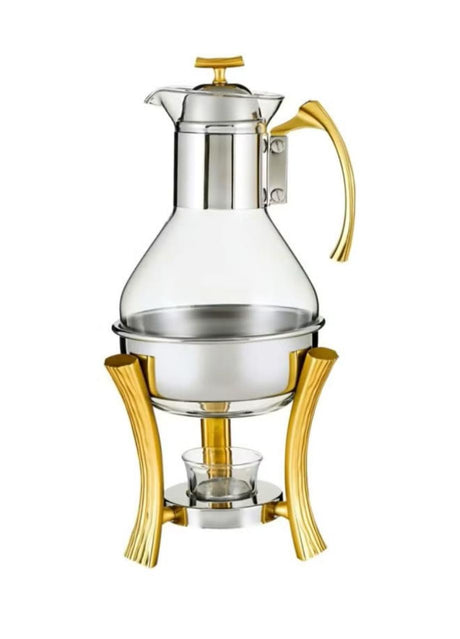ALPENBERG Glass Tea Pot with Warmer, Silver/Gold, 10 Cup Size - Al Kabayel Discount CentreALPENBERG Glass Tea Pot with Warmer, Silver/Gold, 10 Cup SizeTea/Coffee PotsALPENBERGAl Kabayel Discount Centre