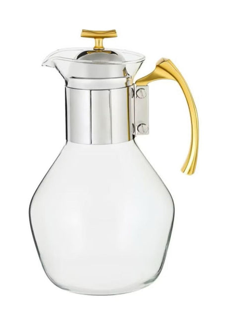 ALPENBERG Glass Tea Pot with Warmer, Silver/Gold, 10 Cup Size - Al Kabayel Discount CentreALPENBERG Glass Tea Pot with Warmer, Silver/Gold, 10 Cup SizeTea/Coffee PotsALPENBERGAl Kabayel Discount Centre