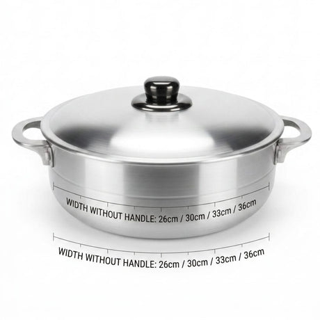 Aluminium Cooking Pot with Lid – 26/30/33/36 cm | Dual Handle Caldero - Al Kabayel Discount CentreAluminium Cooking Pot with Lid – 26/30/33/36 cm | Dual Handle CalderoCasserolesAKDCAl Kabayel Discount Centre