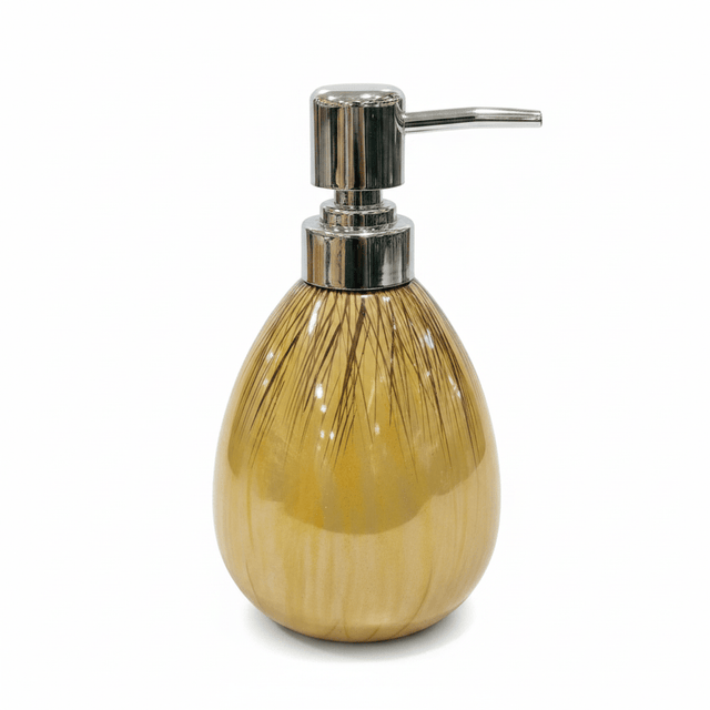 Amber Gold Ceramic & Plastic Liquid Soap Dispenser – 400ml - Al Kabayel Discount CentreAmber Gold Ceramic & Plastic Liquid Soap Dispenser – 400mlHolders & DispensersAKDCAl Kabayel Discount Centre