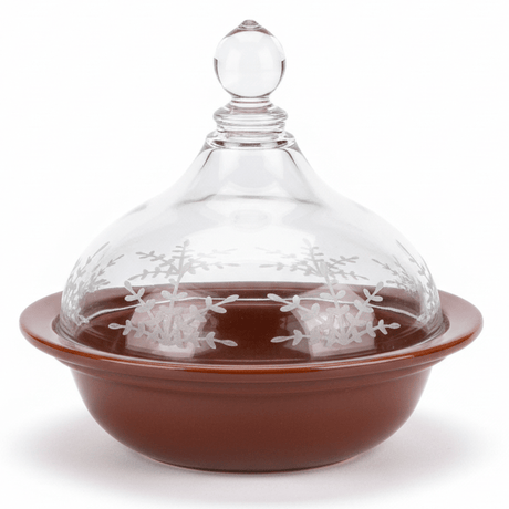 Ameco Brown Ceramic Mini Tajine Cooking and Serving Dish with Acrylic Lid – Traditional Moroccan Design for Serving Appetizers and Sauces – 14 × 12 cm - Al Kabayel Discount CentreAmeco Brown Ceramic Mini Tajine Cooking and Serving Dish with Acrylic Lid – Traditional Moroccan Design for Serving Appetizers and Sauces – 14 × 12 cmBowlsAmecoAl Kabayel Discount Centre