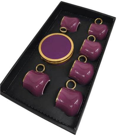Ameco Ceramic Cup and Saucer 12Pcs Set 6 Cups With 6 Saucers - 90ML - Pink&Gold - Al Kabayel Discount CentreAmeco Ceramic Cup and Saucer 12Pcs Set 6 Cups With 6 Saucers - 90ML - Pink&GoldTea CupsAMECOAl Kabayel Discount Centre