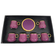 Ameco Ceramic Cup and Saucer 12Pcs Set 6 Cups With 6 Saucers - 90ML - Pink&Gold - Al Kabayel Discount CentreAmeco Ceramic Cup and Saucer 12Pcs Set 6 Cups With 6 Saucers - 90ML - Pink&GoldTea CupsAMECOAl Kabayel Discount Centre