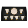 Ameco Ceramic Cup and Saucer 12Pcs Set 6 Cups With 6 Saucers - 90ML - White&Gold - Al Kabayel Discount CentreAmeco Ceramic Cup and Saucer 12Pcs Set 6 Cups With 6 Saucers - 90ML - White&GoldTea CupsAMECOAl Kabayel Discount Centre