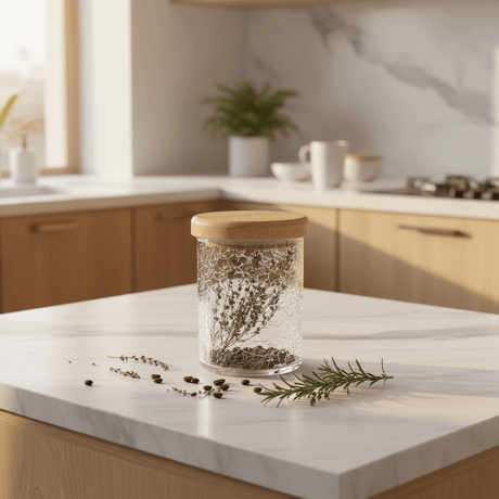 Ameco Crackle Glass Canister with Acacia Wooden Lid | Airtight Kitchen Storage Jar | 500ml / 1000ml | - Al Kabayel Discount CentreAmeco Crackle Glass Canister with Acacia Wooden Lid | Airtight Kitchen Storage Jar | 500ml / 1000ml |Jars & Food SaversAMECOAl Kabayel Discount Centre