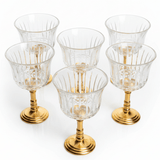 Ameco Crystal Cawa Cup Set | 6 Pcs | Gold Metal Footed Base | 80ml | - Al Kabayel Discount CentreAmeco Crystal Cawa Cup Set | 6 Pcs | Gold Metal Footed Base | 80ml |Tea CupsAMECOAl Kabayel Discount Centre