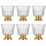 Ameco Crystal Cawa Cup Set of 6 | Gold Footed Base | 80ml| Premium Arabic Coffee Glasses - Al Kabayel Discount CentreAmeco Crystal Cawa Cup Set of 6 | Gold Footed Base | 80ml| Premium Arabic Coffee GlassesTea CupsAMECOAl Kabayel Discount Centre