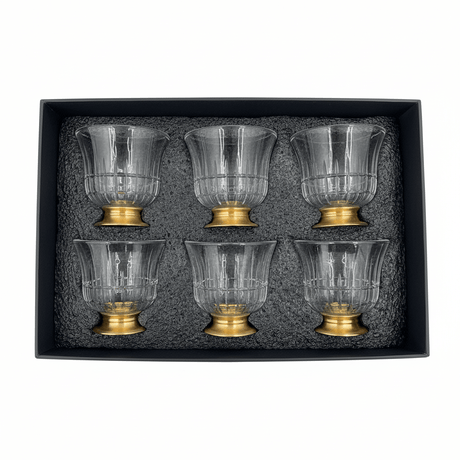 Ameco Crystal Cawa Cup Set of 6 | Gold Footed Base | 80ml| Premium Arabic Coffee Glasses - Al Kabayel Discount CentreAmeco Crystal Cawa Cup Set of 6 | Gold Footed Base | 80ml| Premium Arabic Coffee GlassesTea CupsAMECOAl Kabayel Discount Centre