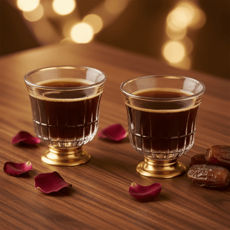 Ameco Crystal Cawa Cup Set of 6 | Gold Footed Base | 80ml| Premium Arabic Coffee Glasses - Al Kabayel Discount CentreAmeco Crystal Cawa Cup Set of 6 | Gold Footed Base | 80ml| Premium Arabic Coffee GlassesTea CupsAMECOAl Kabayel Discount Centre