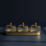 Ameco Luxury 3 - Piece Clear Glass Canister Set with Gold Lids & Serving Tray | 6.5*3cm 35*15cm - Al Kabayel Discount CentreAmeco Luxury 3 - Piece Clear Glass Canister Set with Gold Lids & Serving Tray | 6.5*3cm 35*15cmJars & Food SaversAMECOAl Kabayel Discount Centre