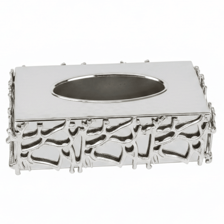 Ameco Luxury Silver Metal Tissue Box Holder with Elegant Modern Decorative Design for Home Office Majlis and Hotel Table Décor 25×13 cm - Al Kabayel Discount CentreAmeco Luxury Silver Metal Tissue Box Holder with Elegant Modern Decorative Design for Home Office Majlis and Hotel Table Décor 25×13 cmNapkin Holders & Tissue BoxAMECOAl Kabayel Discount Centre