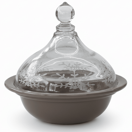 Ameco Modern Gray Ceramic Tajine Serving Dish with AcrylicLid – Decorative Moroccan Style Mini Tajine for Kitchen and Table Presentation – 14 × 12 cm - Al Kabayel Discount CentreAmeco Modern Gray Ceramic Tajine Serving Dish with AcrylicLid – Decorative Moroccan Style Mini Tajine for Kitchen and Table Presentation – 14 × 12 cmBowlsAmecoAl Kabayel Discount Centre