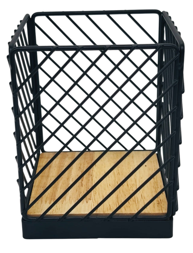 AMECO Square Metal Cutlery Holder 11cm*11cm*14cm, Black - Al Kabayel Discount CentreAMECO Square Metal Cutlery Holder 11cm*11cm*14cm, BlackOrganizers & AccessoriesAMECOAl Kabayel Discount Centre