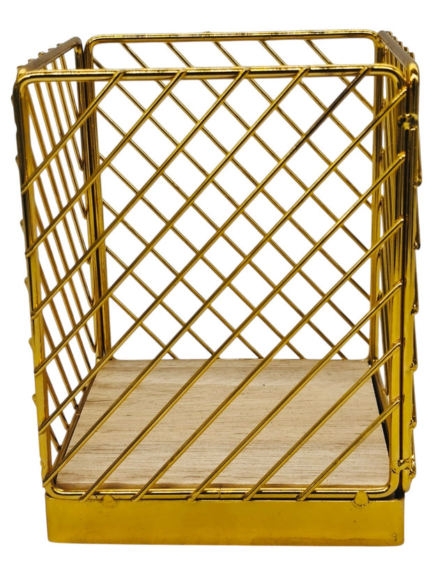 AMECO Square Metal Cutlery Holder 11cm*11cm*14cm, Gold - Al Kabayel Discount CentreAMECO Square Metal Cutlery Holder 11cm*11cm*14cm, GoldOrganizers & AccessoriesAMECOAl Kabayel Discount Centre