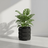 Amin Black Metal Planter Pot with Woven Rope Texture - 26×26cm / 24×24cm - Al Kabayel Discount CentreAmin Black Metal Planter Pot with Woven Rope Texture - 26×26cm / 24×24cmFlower VaseAMINAl Kabayel Discount Centre