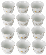 Angela 12pcs White Ceramic Cawa Cup Set with Golden Rim and Floral Design Elegant 80ml Mini Cups for Arabic Coffee Espresso and Traditional Serving Use - Al Kabayel Discount CentreAngela 12pcs White Ceramic Cawa Cup Set with Golden Rim and Floral Design Elegant 80ml Mini Cups for Arabic Coffee Espresso and Traditional Serving UseTea SetsANGELAAl Kabayel Discount Centre
