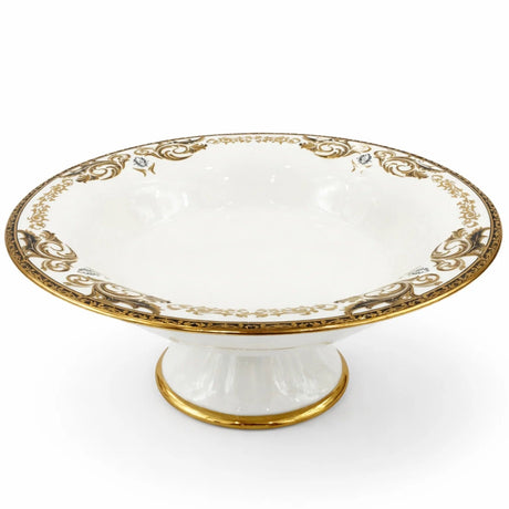 Angela AB - 143 Ceramic Pedestal Bowl – 31 cm – White with Gold Rim - Al Kabayel Discount CentreAngela AB - 143 Ceramic Pedestal Bowl – 31 cm – White with Gold RimServing TraysANGELAAl Kabayel Discount Centre