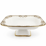 Angela AB - 149 Ceramic Square Pedestal Platter with Stand – 36 × 25 cm – White with Gold Detailing - Al Kabayel Discount CentreAngela AB - 149 Ceramic Square Pedestal Platter with Stand – 36 × 25 cm – White with Gold DetailingServing TraysANGELAAl Kabayel Discount Centre