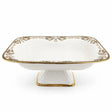 Angela AB - 150 Ceramic Square Pedestal Bowl with Stand – 31 × 22 cm – White with Gold Detailing - Al Kabayel Discount CentreAngela AB - 150 Ceramic Square Pedestal Bowl with Stand – 31 × 22 cm – White with Gold DetailingServing TraysANGELAAl Kabayel Discount Centre