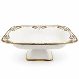Angela AB - 150 Ceramic Square Pedestal Bowl with Stand – 31 × 22 cm – White with Gold Detailing - Al Kabayel Discount CentreAngela AB - 150 Ceramic Square Pedestal Bowl with Stand – 31 × 22 cm – White with Gold DetailingServing TraysANGELAAl Kabayel Discount Centre