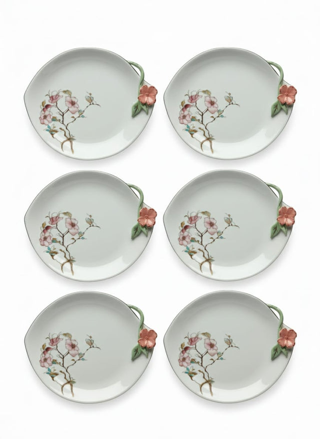 Angela Floral Classic 6 - Piece Ceramic Dessert Plate Set – White (18×22 cm) - Al Kabayel Discount CentreAngela Floral Classic 6 - Piece Ceramic Dessert Plate Set – White (18×22 cm)PlatesANGELAAl Kabayel Discount Centre