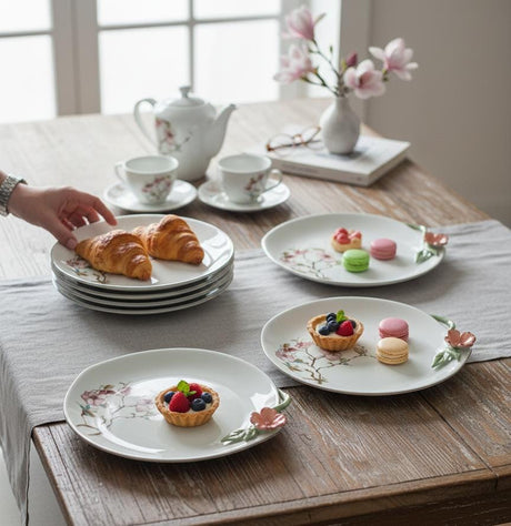 Angela Floral Classic 6 - Piece Ceramic Dessert Plate Set – White (18×22 cm) - Al Kabayel Discount CentreAngela Floral Classic 6 - Piece Ceramic Dessert Plate Set – White (18×22 cm)PlatesANGELAAl Kabayel Discount Centre
