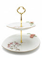 Angela Floral Elegance 2 - Tier Ceramic Cake & Candy Stand – White (32×22×25 cm) - Al Kabayel Discount CentreAngela Floral Elegance 2 - Tier Ceramic Cake & Candy Stand – White (32×22×25 cm)Serving TraysANGELAAl Kabayel Discount Centre