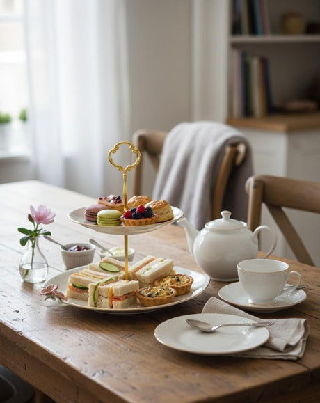 Angela Floral Elegance 2 - Tier Ceramic Cake & Candy Stand – White (32×22×25 cm) - Al Kabayel Discount CentreAngela Floral Elegance 2 - Tier Ceramic Cake & Candy Stand – White (32×22×25 cm)Serving TraysANGELAAl Kabayel Discount Centre