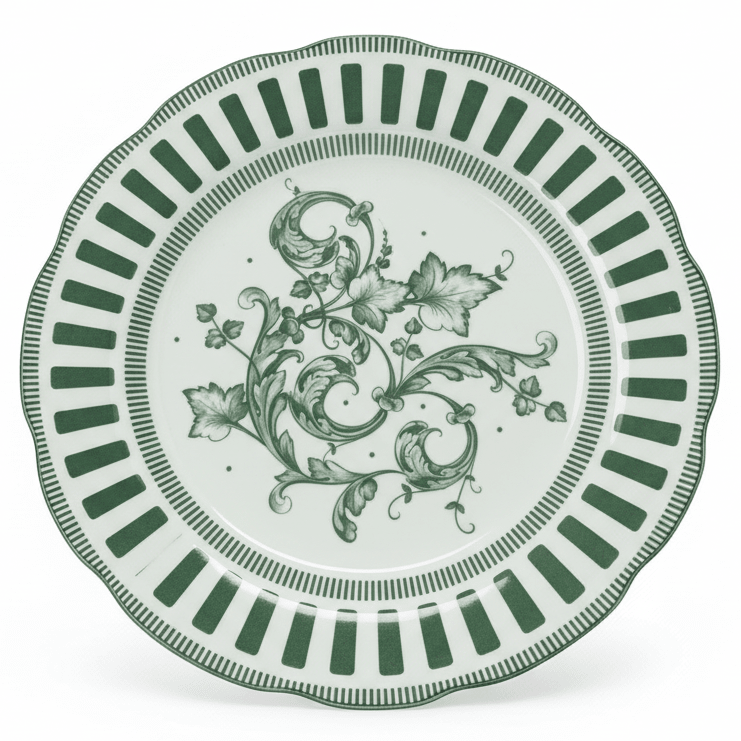 Angela Floral Garden Ceramic Dinner Plate – 26 cm (White with Green Floral Design) - Al Kabayel Discount CentreAngela Floral Garden Ceramic Dinner Plate – 26 cm (White with Green Floral Design)PlatesANGELAAl Kabayel Discount Centre