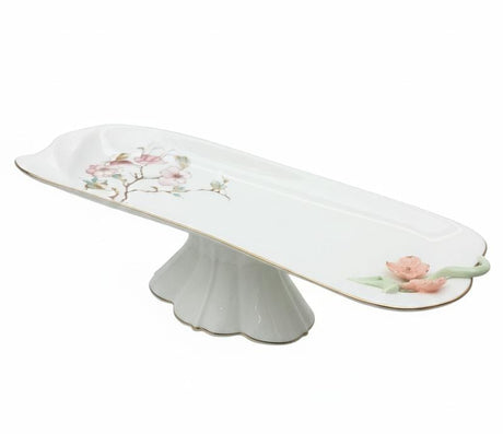 Angela Floral Grace Footed Ceramic Serving Tray – White (40×15×10 cm) - Al Kabayel Discount CentreAngela Floral Grace Footed Ceramic Serving Tray – White (40×15×10 cm)Serving TraysANGELAAl Kabayel Discount Centre