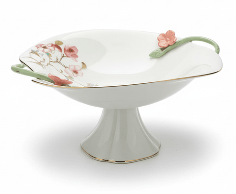Angela Floral Grand Footed Ceramic Fruit Serving Bowl – White (29×18 cm) - Al Kabayel Discount CentreAngela Floral Grand Footed Ceramic Fruit Serving Bowl – White (29×18 cm)Serving TraysANGELAAl Kabayel Discount Centre