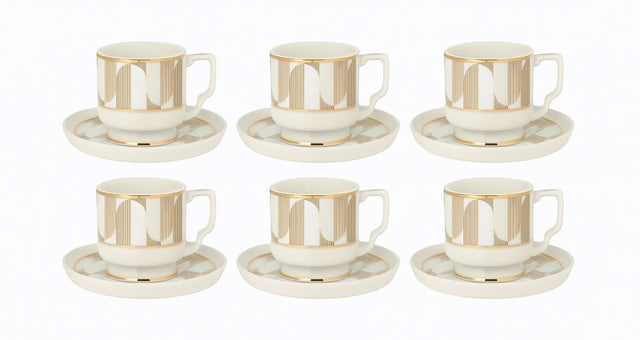 Angela MK - 429 Turkish Coffee Cup & Saucer Set – Stylish 6 - Piece Matching Ceramic Set - Al Kabayel Discount CentreAngela MK - 429 Turkish Coffee Cup & Saucer Set – Stylish 6 - Piece Matching Ceramic SetTea SetsANGELAAl Kabayel Discount Centre