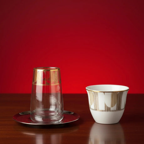 Angela MK - 430 Royal Tea & Cawa Cup Set – 18 - Piece Gold & Smoke Elegant Design Edition - Al Kabayel Discount CentreAngela MK - 430 Royal Tea & Cawa Cup Set – 18 - Piece Gold & Smoke Elegant Design EditionTea SetsANGELAAl Kabayel Discount Centre