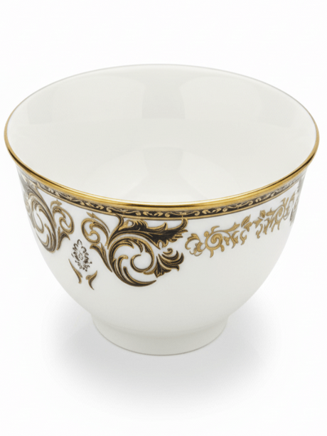 Angela Porcelain Bowl 11 cm – White with Elegant Gold Flower Pattern, Tableware Bowl - Al Kabayel Discount CentreAngela Porcelain Bowl 11 cm – White with Elegant Gold Flower Pattern, Tableware BowlBowlsANGELAAl Kabayel Discount Centre